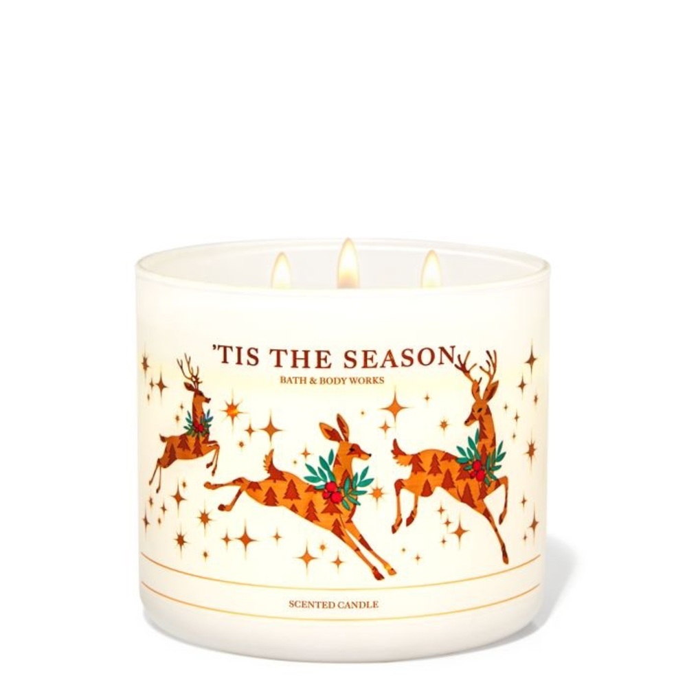 Tis The Season 3-Wick Candle NEW Bath and Body Works